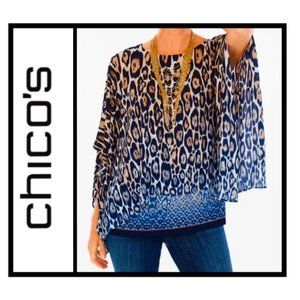 Chico’s SIZE 2 or LARGE Travelers Collection Ombre Layered Top